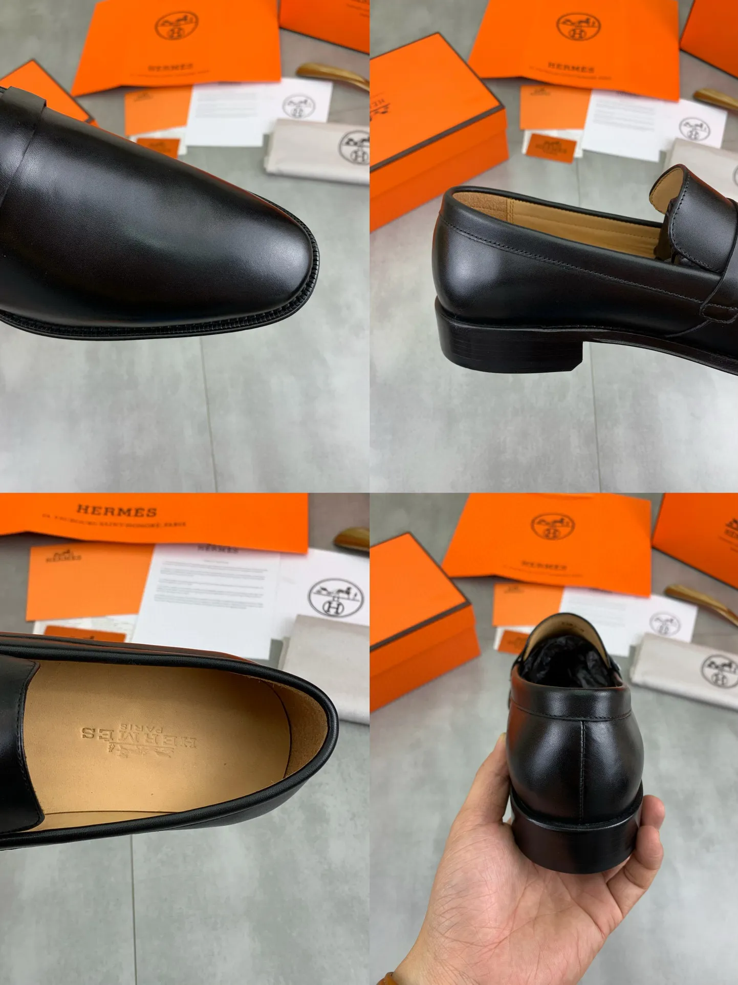Factory price P960 💰Top version 💎💎💎 Original leather outsole Brand: Hermès (Hermès) Standard code: Men's size 39-44 (38, 45 can be customized) Grade: Same as the official website Original quality materials: Original soft calfskin Water-dyed cowhide lining Original Italian leather outsole Style categories: Men's fashion Formal casual leather shoes Slip-on men's shoes series Young fashion European and American trends, British style, colors: multiple options, counter packaging